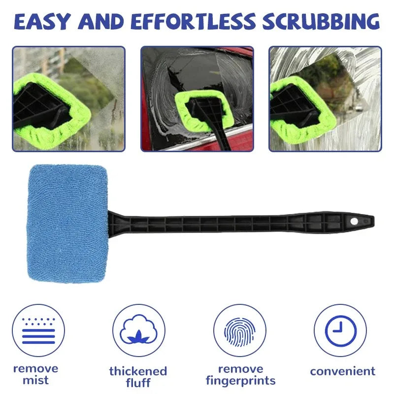 Window Cleaner Brush Kit Windshield Cleaning Cleaning Cleaning Tools Microfiber Towel Car Detail Interior with Long Handles